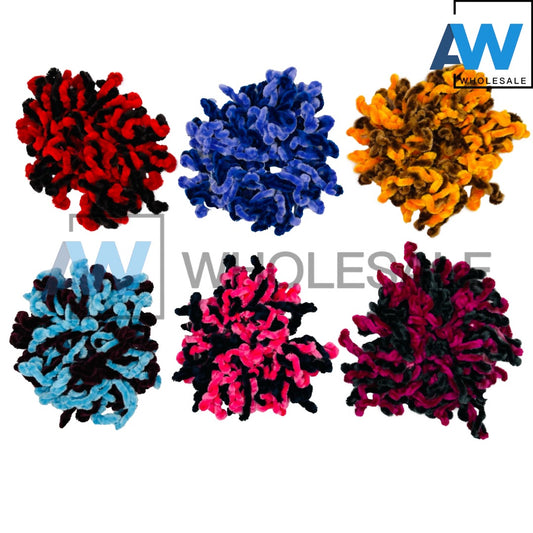 HPN-1601 (12 pcs) Worm Scrunchies Hair Ties