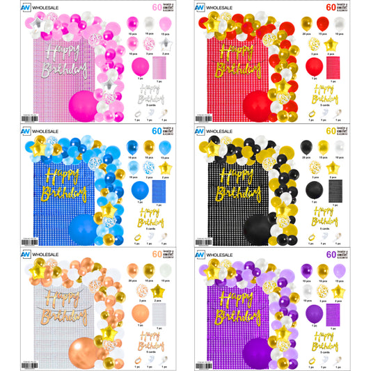 PS-304 (1 set) 60 in 1 Mini Sequin Balloon Backdrop Set