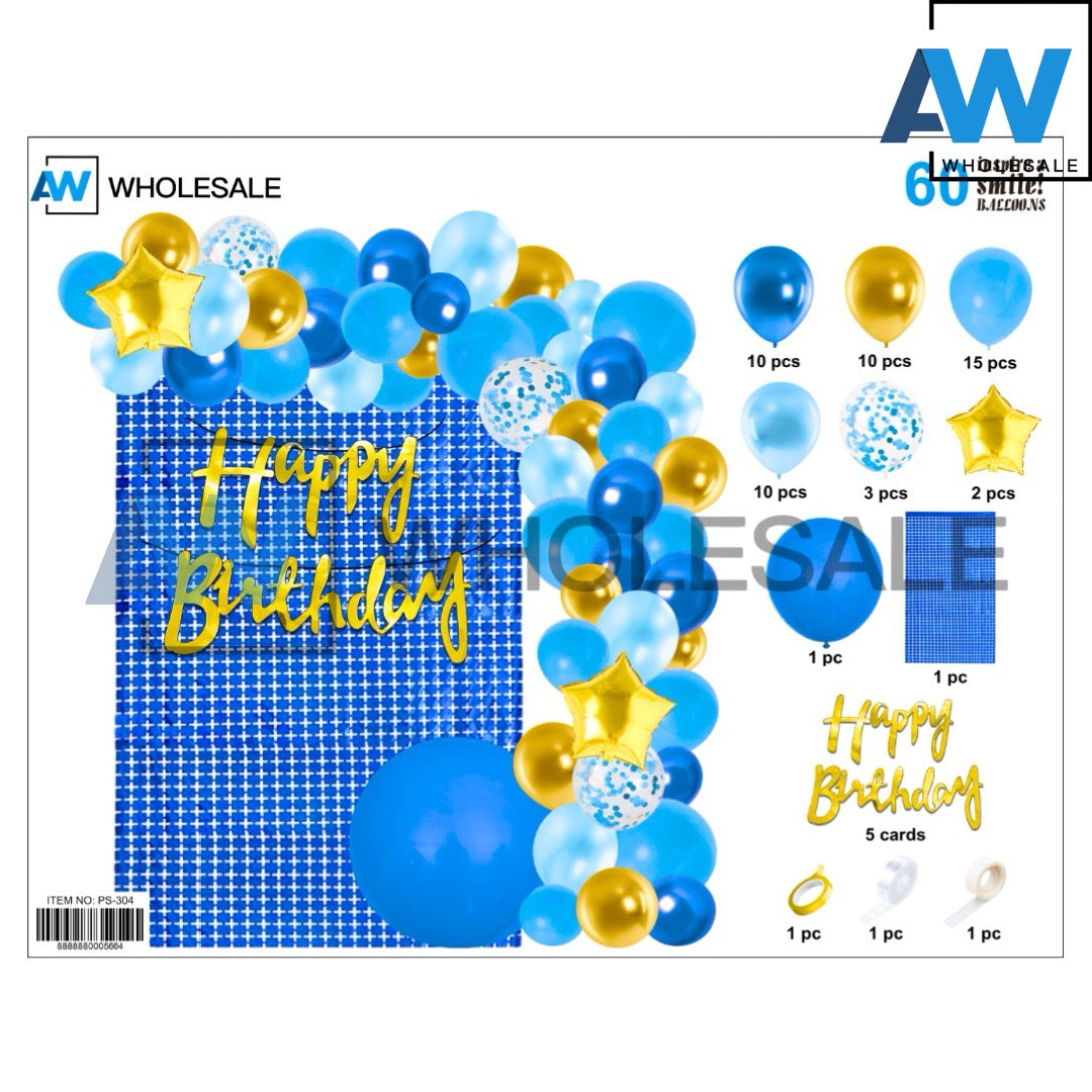 PS-304 (1 set) 60 in 1 Mini Sequin Balloon Backdrop Set