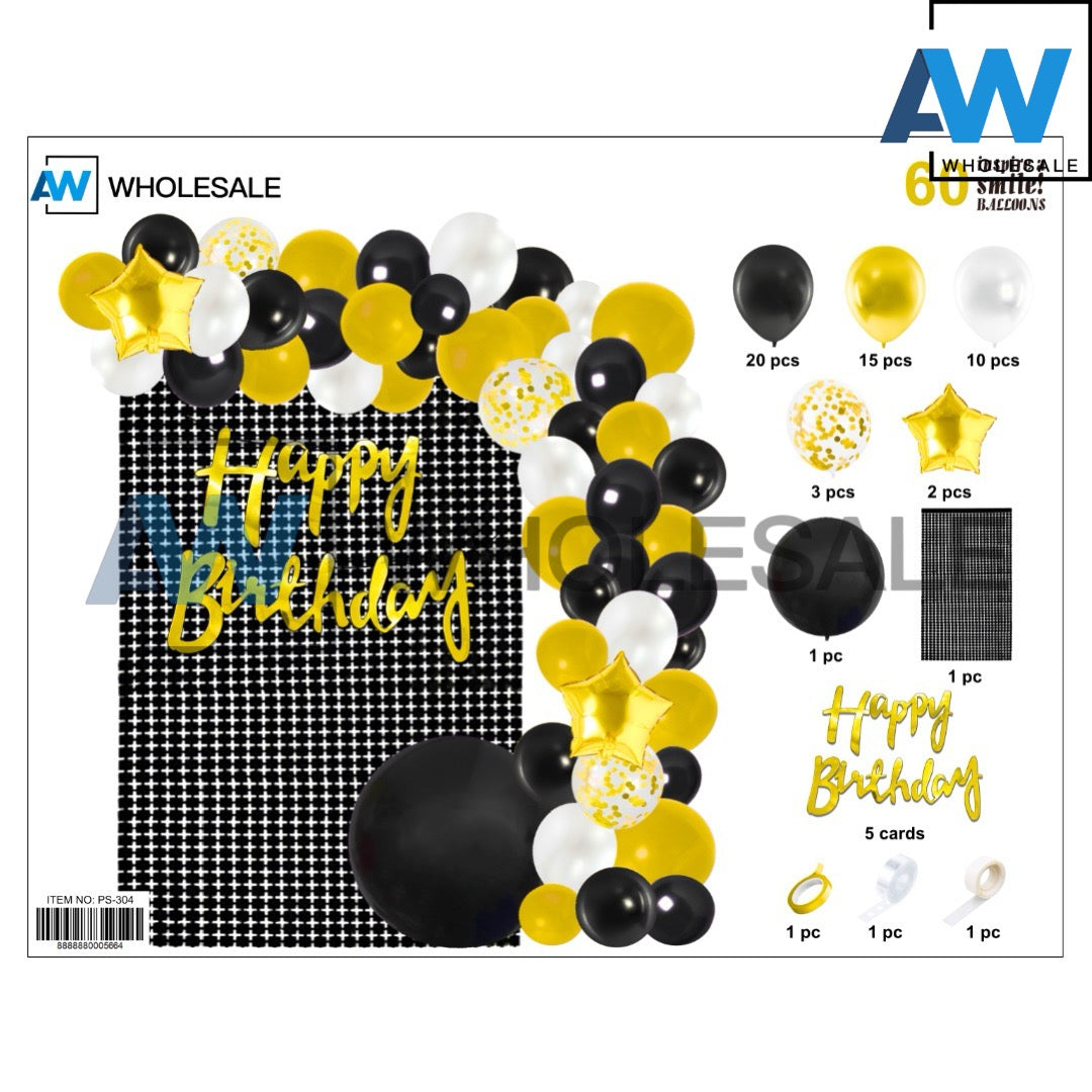 PS-304 (1 set) 60 in 1 Mini Sequin Balloon Backdrop Set