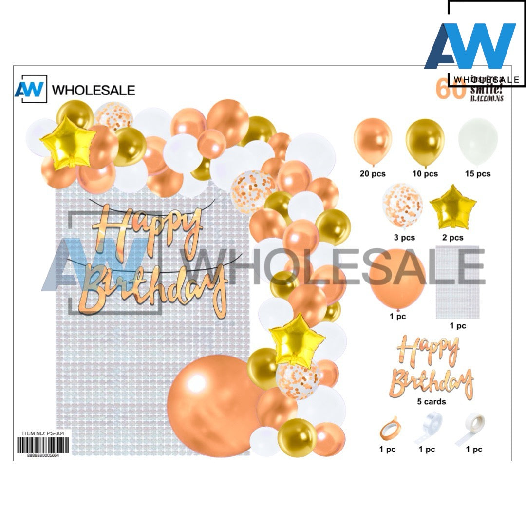 PS-304 (1 set) 60 in 1 Mini Sequin Balloon Backdrop Set