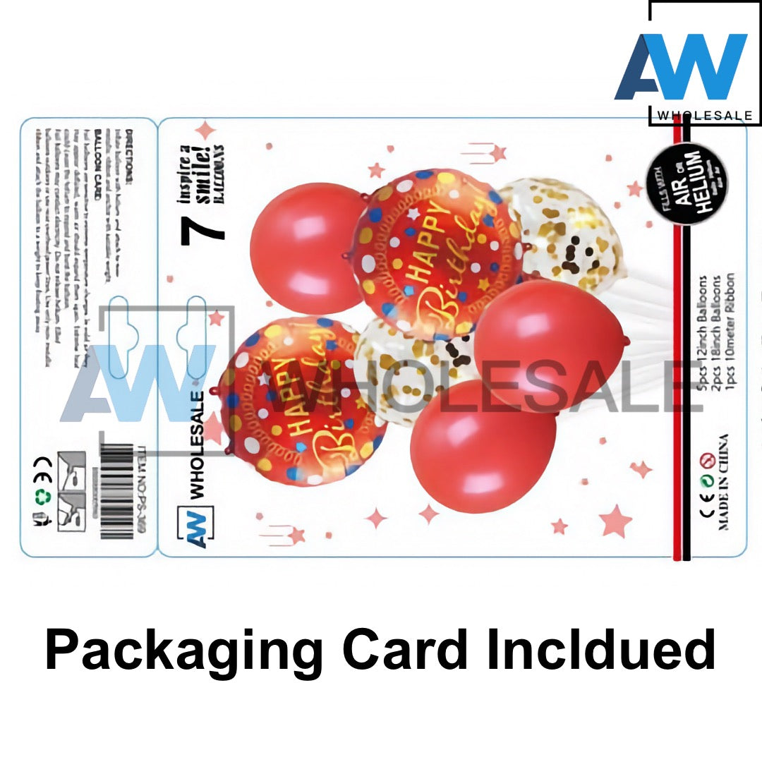 PS-369 (1 set) 7 in 1 Metallic Happy Birthday Set