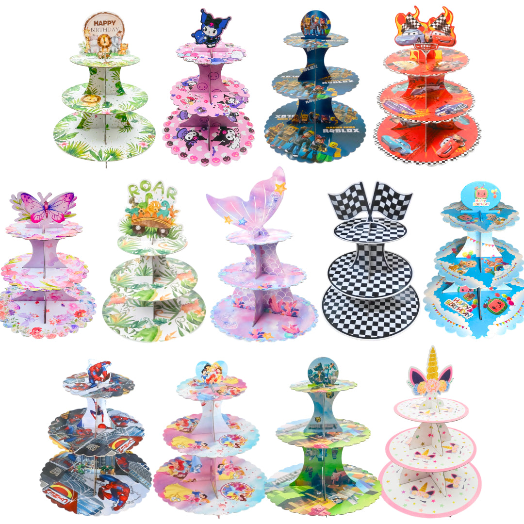 PS-80B (1 set) Character Paper Cupcake Stand