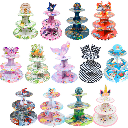 PS-80B (1 set) Character Paper Cupcake Stand