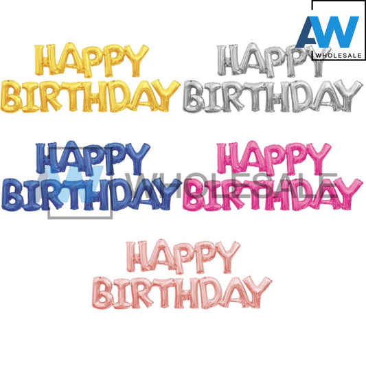 PS-378 (1 set) Linked Happy Birthday Foil Balloon Set