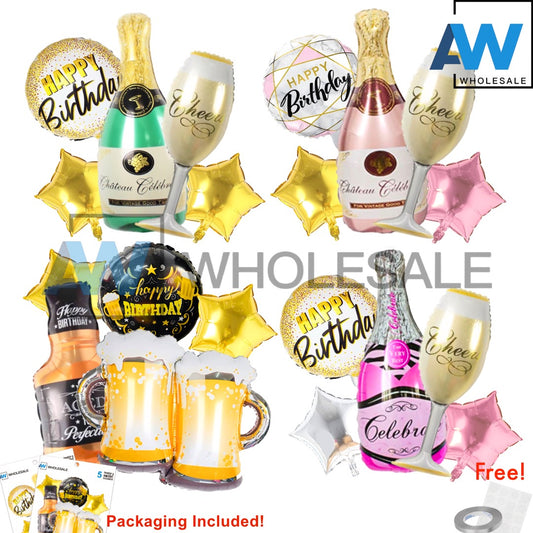 PS-385 (1 set) Champagne Whiskey Foil Balloon Set