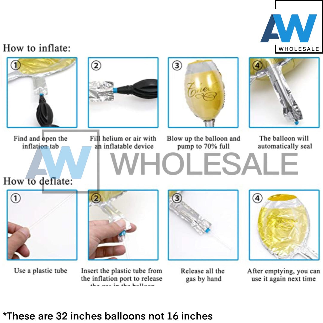 PS-385 (1 set) Champagne Whiskey Foil Balloon Set