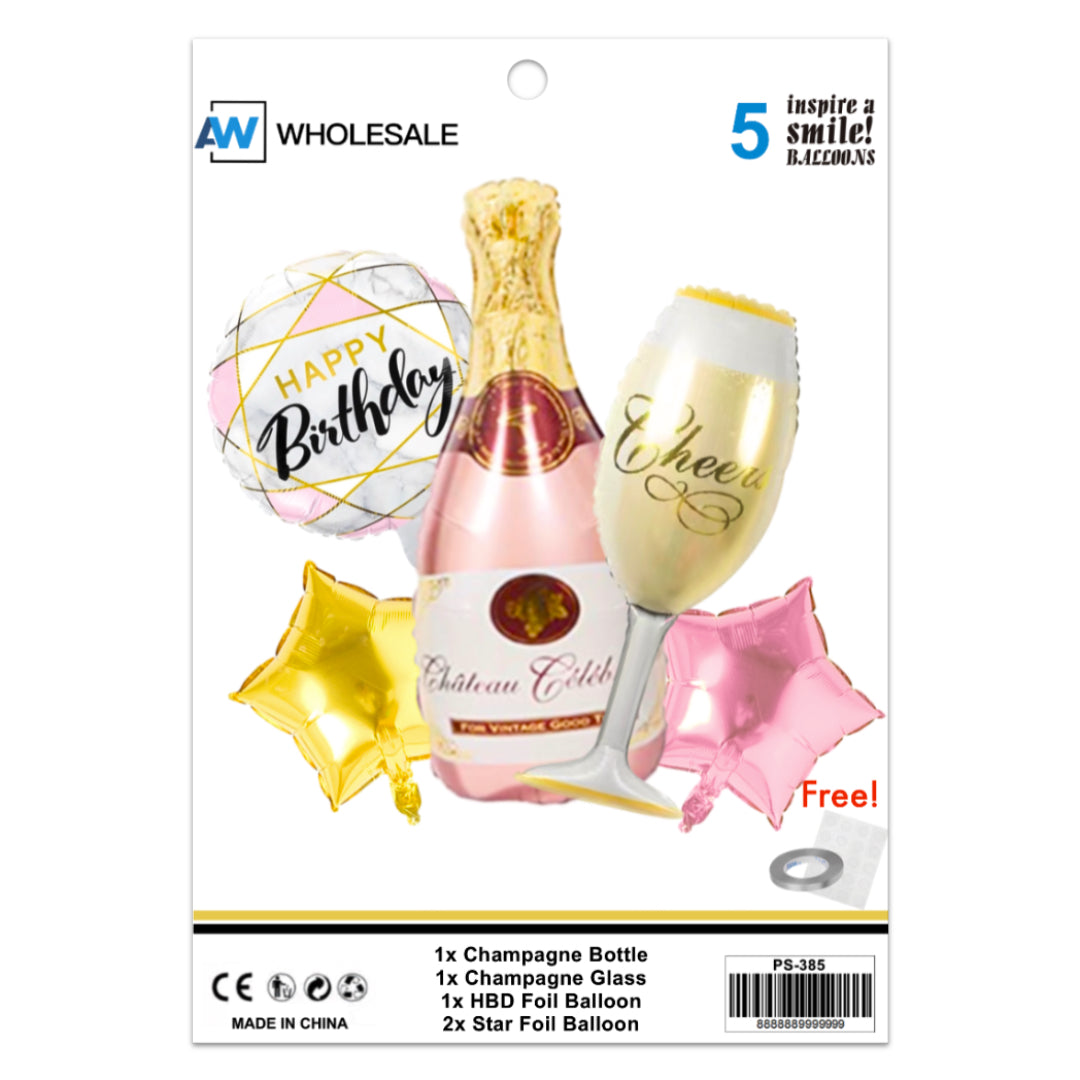PS-385 (1 set) Champagne Whiskey Foil Balloon Set