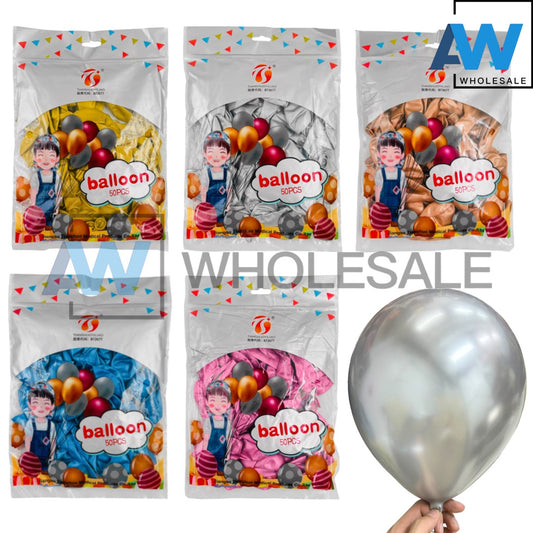 PS-413 (50 pcs) 10 Inch Chrome Balloons