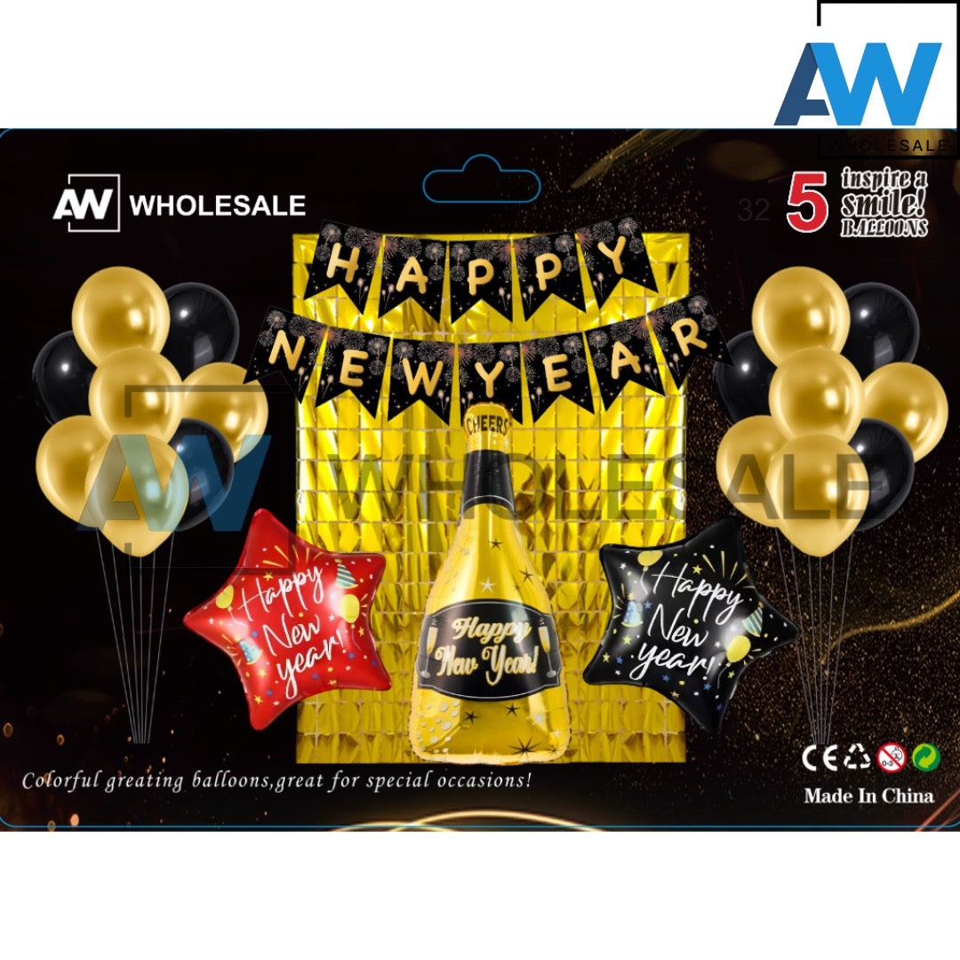 PS-414 (1 set) Happy New Year Balloon Backdrop Set