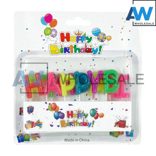 PS-438 (1 set) Glitter Happy Birthday Candle