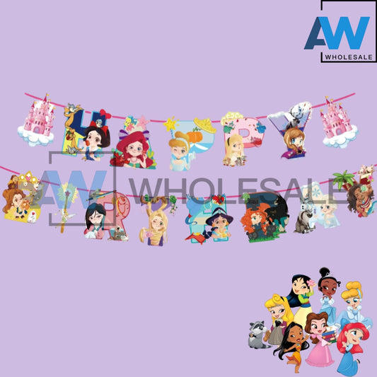 PS-440 (1 set) Princess Happy Birthday Banner