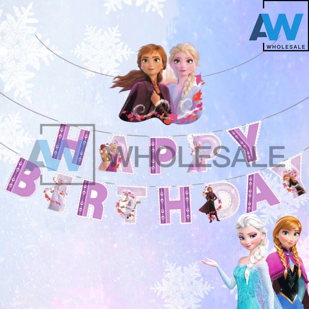 PS-443 (1 set) Frozen Happy Birthday Banner