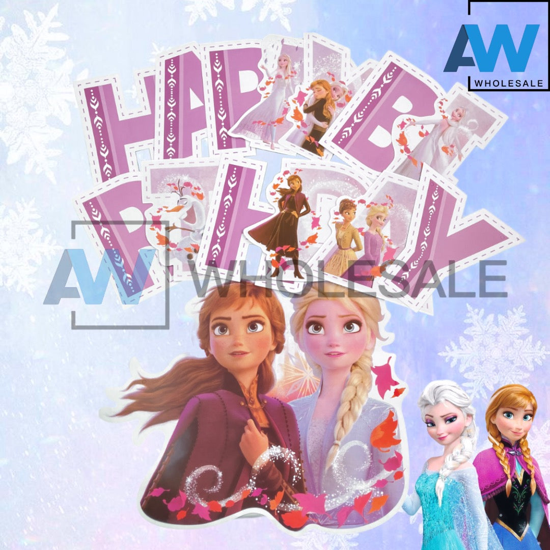 PS-443 (1 set) Frozen Happy Birthday Banner