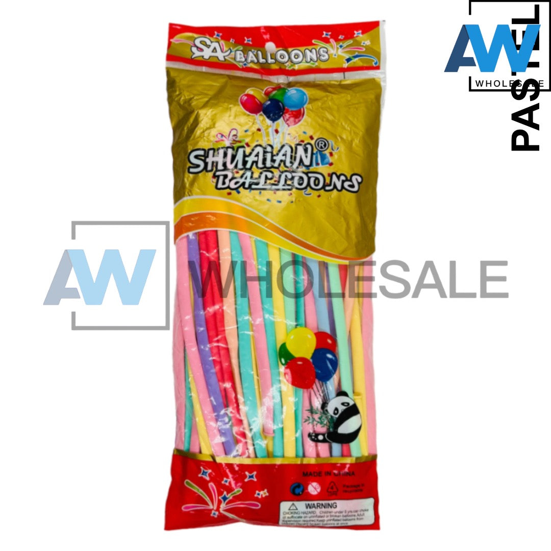 PS-450 (100 pcs) 260Q Assorted Long Balloons