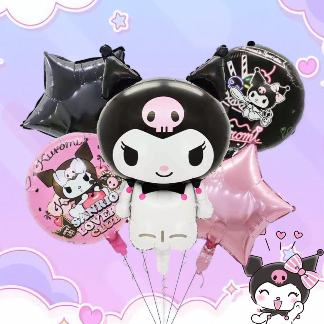 PS-454 (1 set) 5 in 1 Kuromi Foil Balloon Set