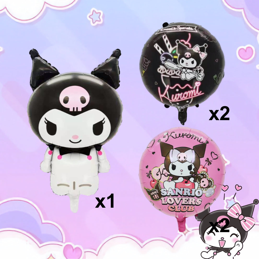 PS-454 (1 set) 5 in 1 Kuromi Foil Balloon Set