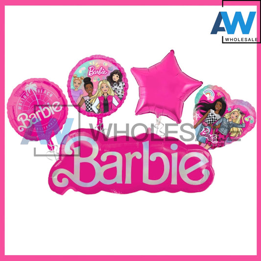 PS-455 (1 set) 5 in 1 Barbie Foil Balloon Set