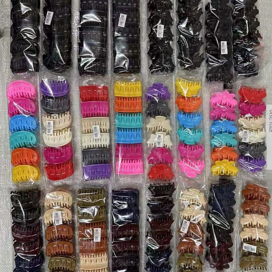 AB-583 (12 pcs) Glossy 7 cm Hair Clamps