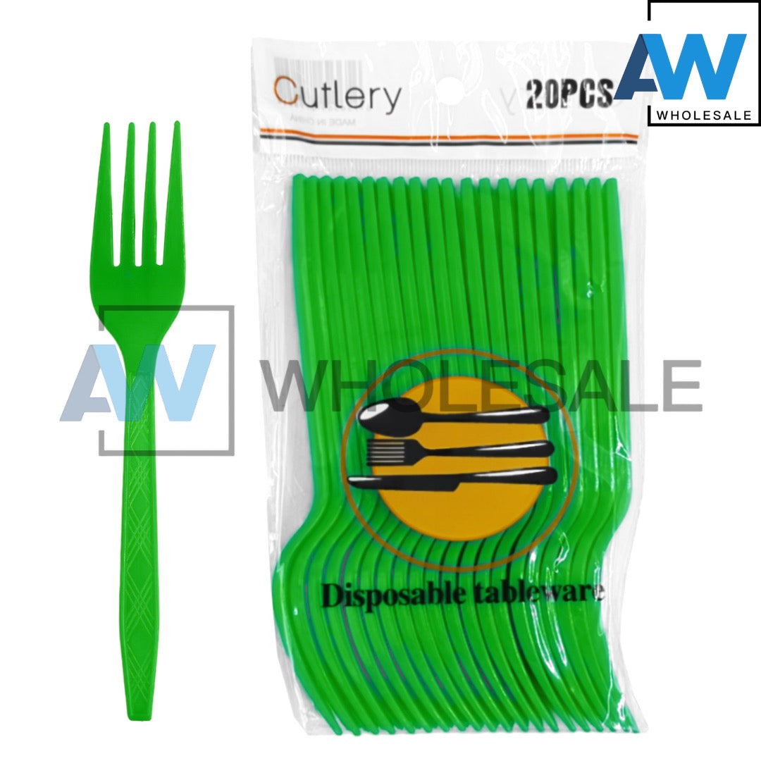 PS-462/PS-463 (20 pcs) Colored Disposable Spoon & Frok