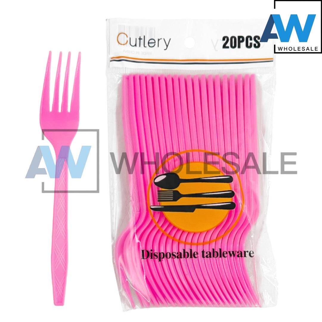 PS-462/PS-463 (20 pcs) Colored Disposable Spoon & Frok