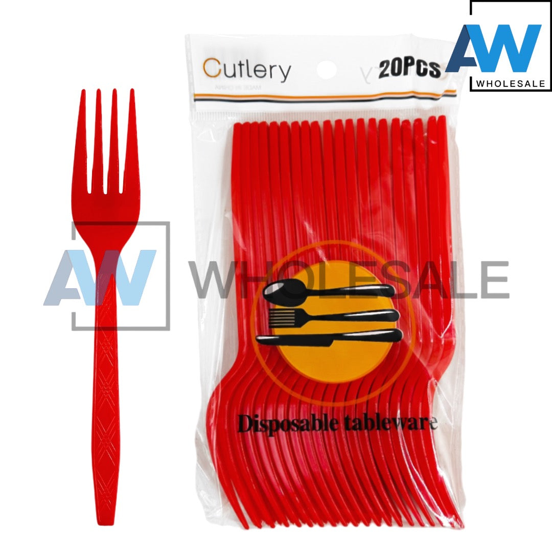 PS-462/PS-463 (20 pcs) Colored Disposable Spoon & Frok