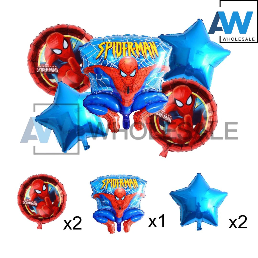 PS-465 (1 set) 5 in 1 Spiderman Foil Balloon Set