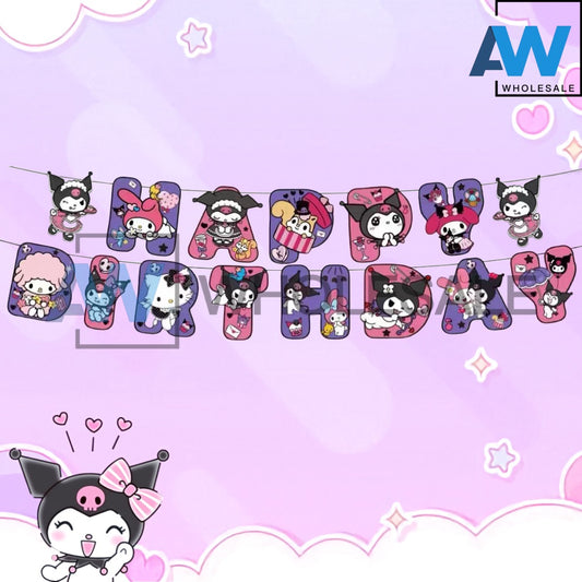 PS-488 (1 set) Kuromi Happy Birthday Banner