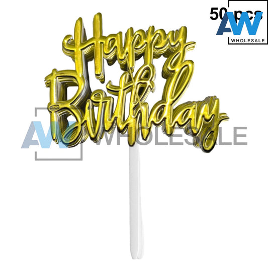 PS-492 (50 pcs) Happy Birthday Cake Topper