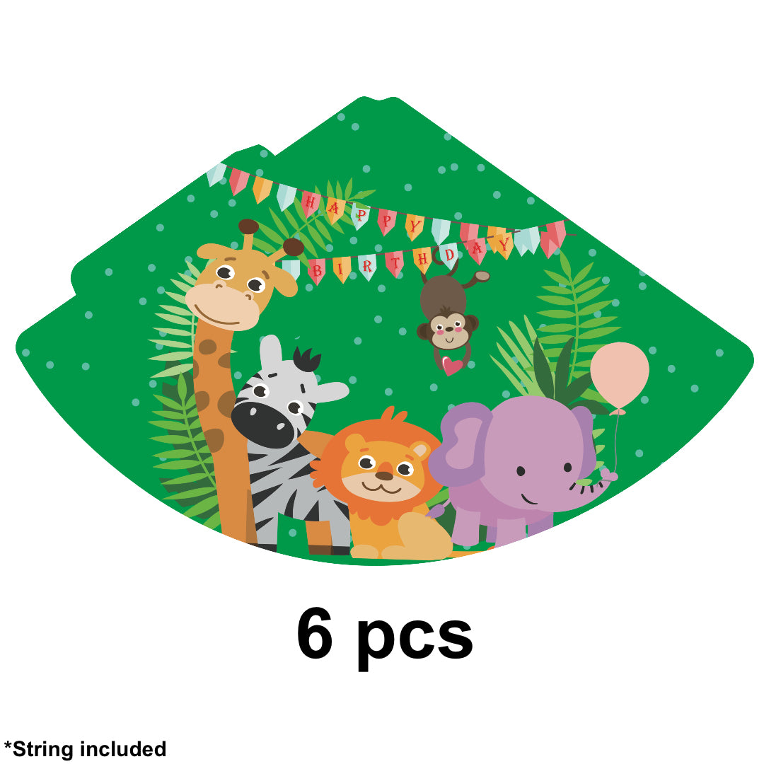 PS-498 (6 pcs) 20 cm Character Kids Party Hats