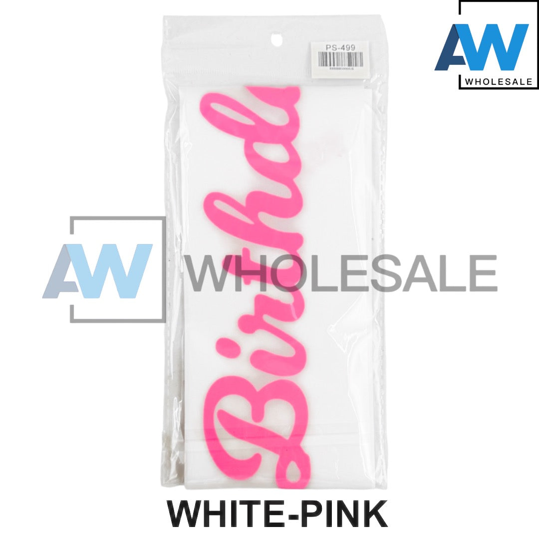 PS-499 (1 pc) Plain Happy Birthday Sash