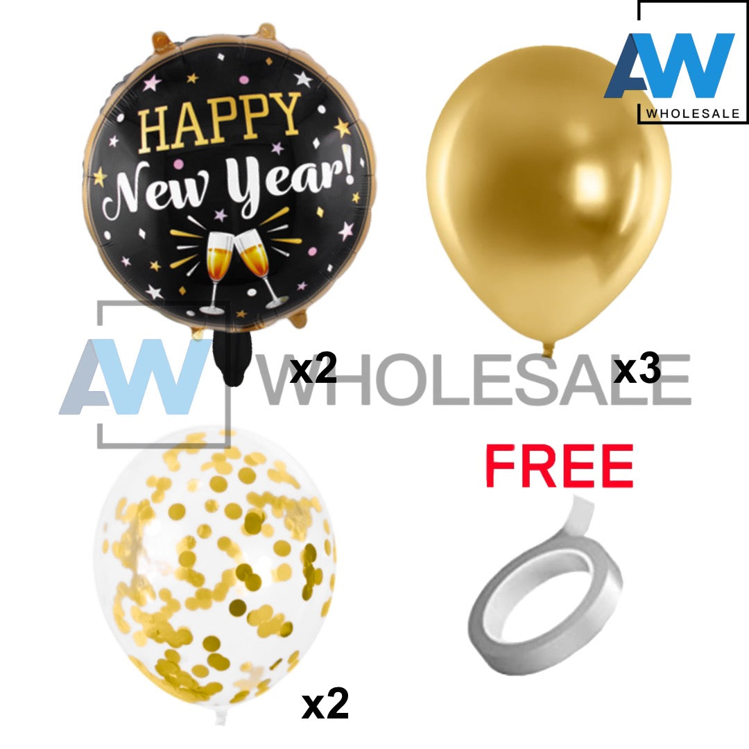 PS-508 (1 set) New Year 7 in 1 Balloon Set