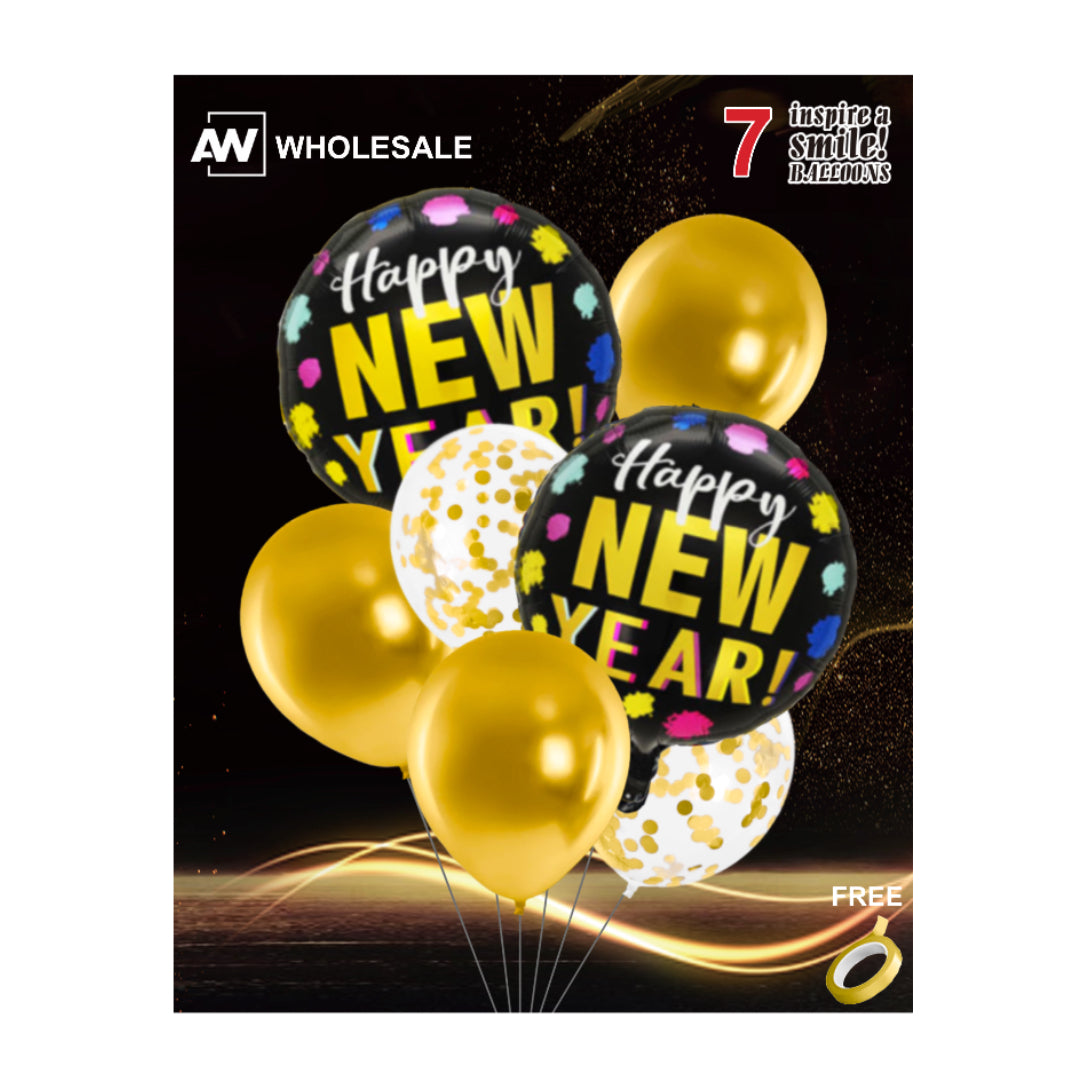 PS-508 (1 set) New Year 7 in 1 Balloon Set