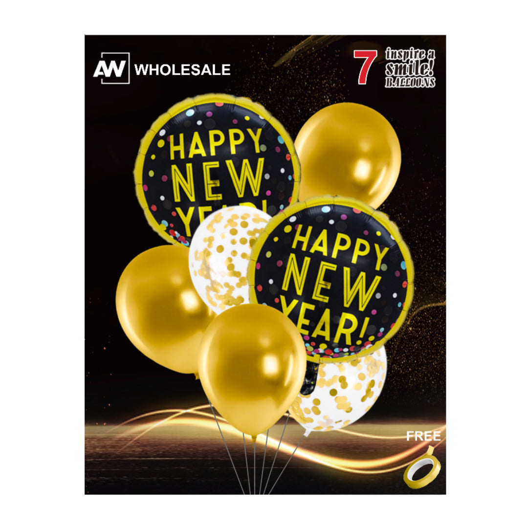 PS-508 (1 set) New Year 7 in 1 Balloon Set