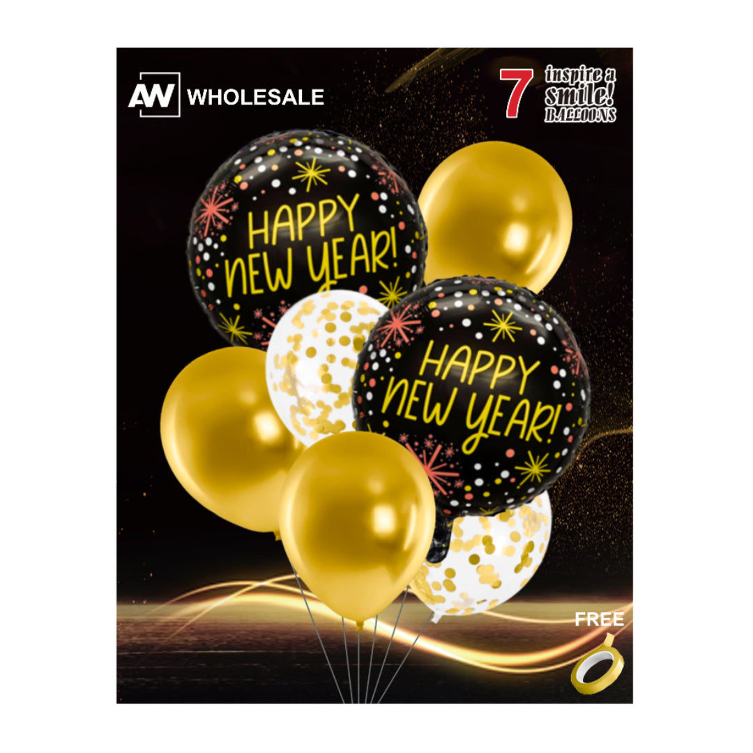 PS-508 (1 set) New Year 7 in 1 Balloon Set