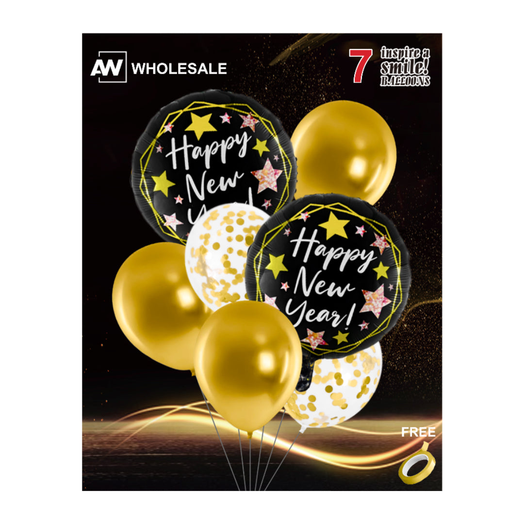PS-508 (1 set) New Year 7 in 1 Balloon Set