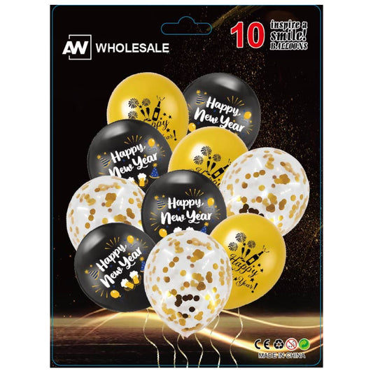 PS-509 (1 set) 10 in 1 Happy New Year Balloon Set