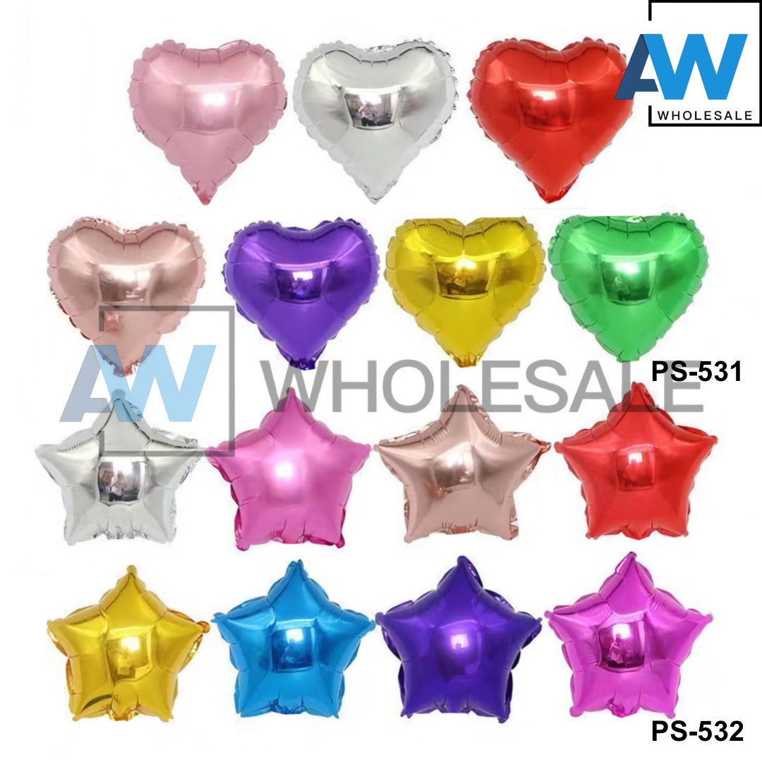 PS-532 (50 pcs) 10 Inches Star Foil Balloons