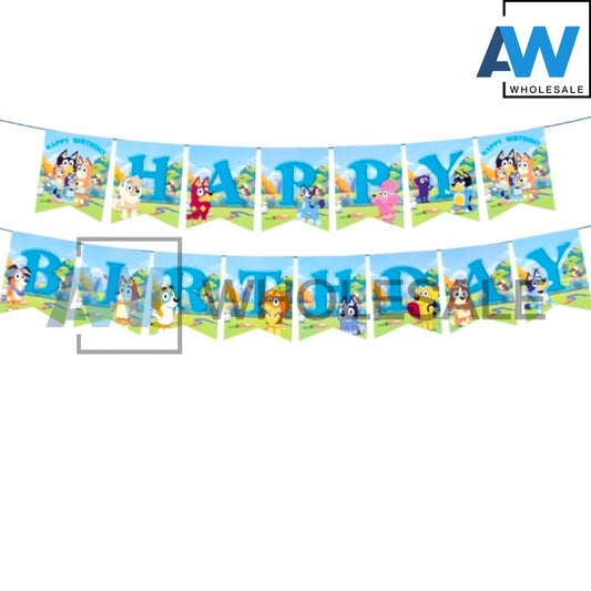 PS-538 (1 set) Bluey Happy Birthday Banner