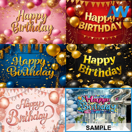 PS-547 (1 pc) 100 x 75 Happy Birthday Tarpulin
