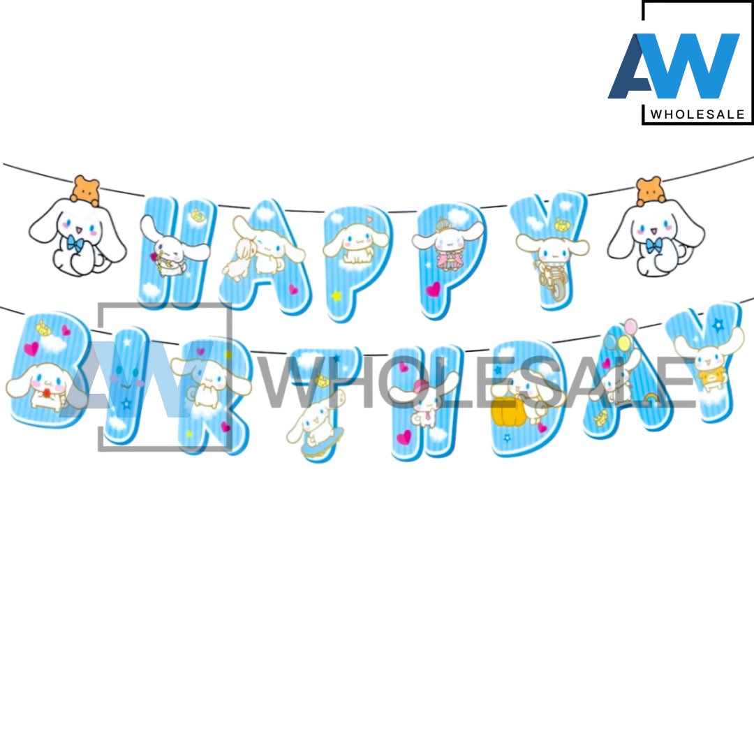 PS-555 (1 set) Cinnamoroll Happy Birthday Banner