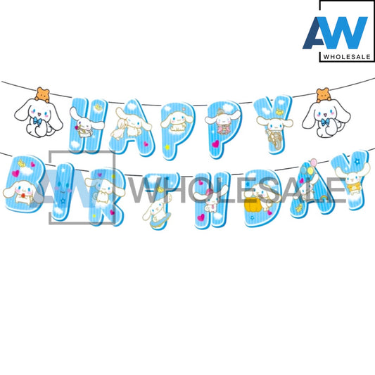 PS-555 (1 set) Cinnamoroll Happy Birthday Banner