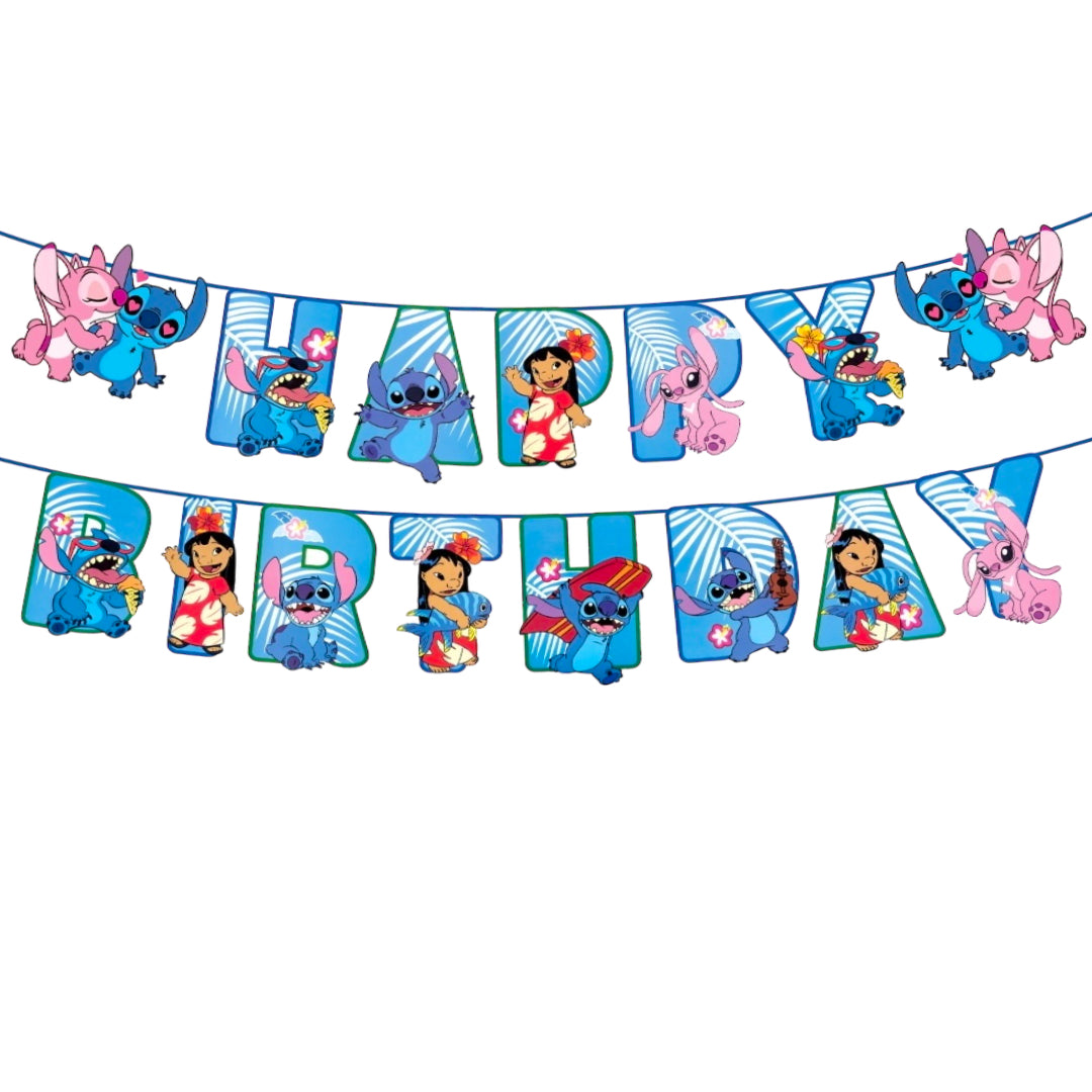 PS-557 (1 set) Stitch Happy Birthday Banner