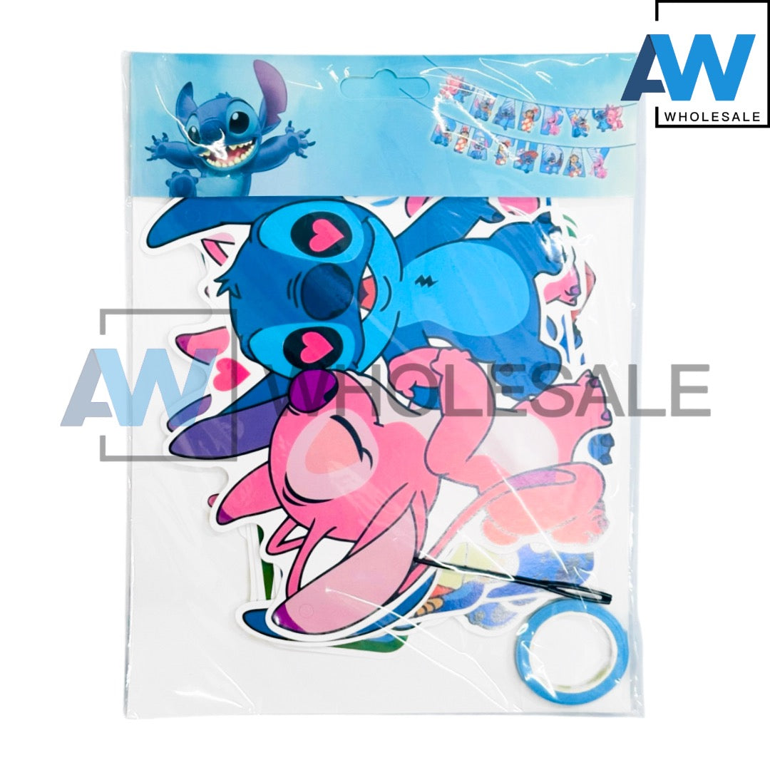 PS-557 (1 set) Stitch Happy Birthday Banner