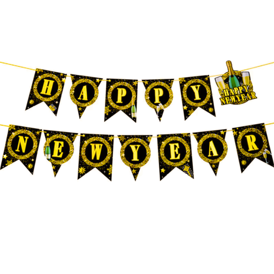 PS-564 (1 set) Champagne Happy New Year Banner
