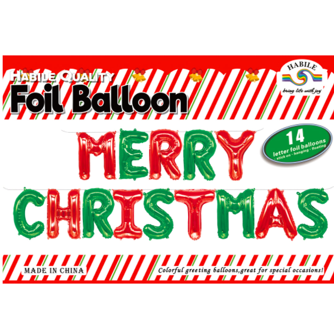 PS-570 (1 set) 16 Inches Merry Christmas Balloon Set