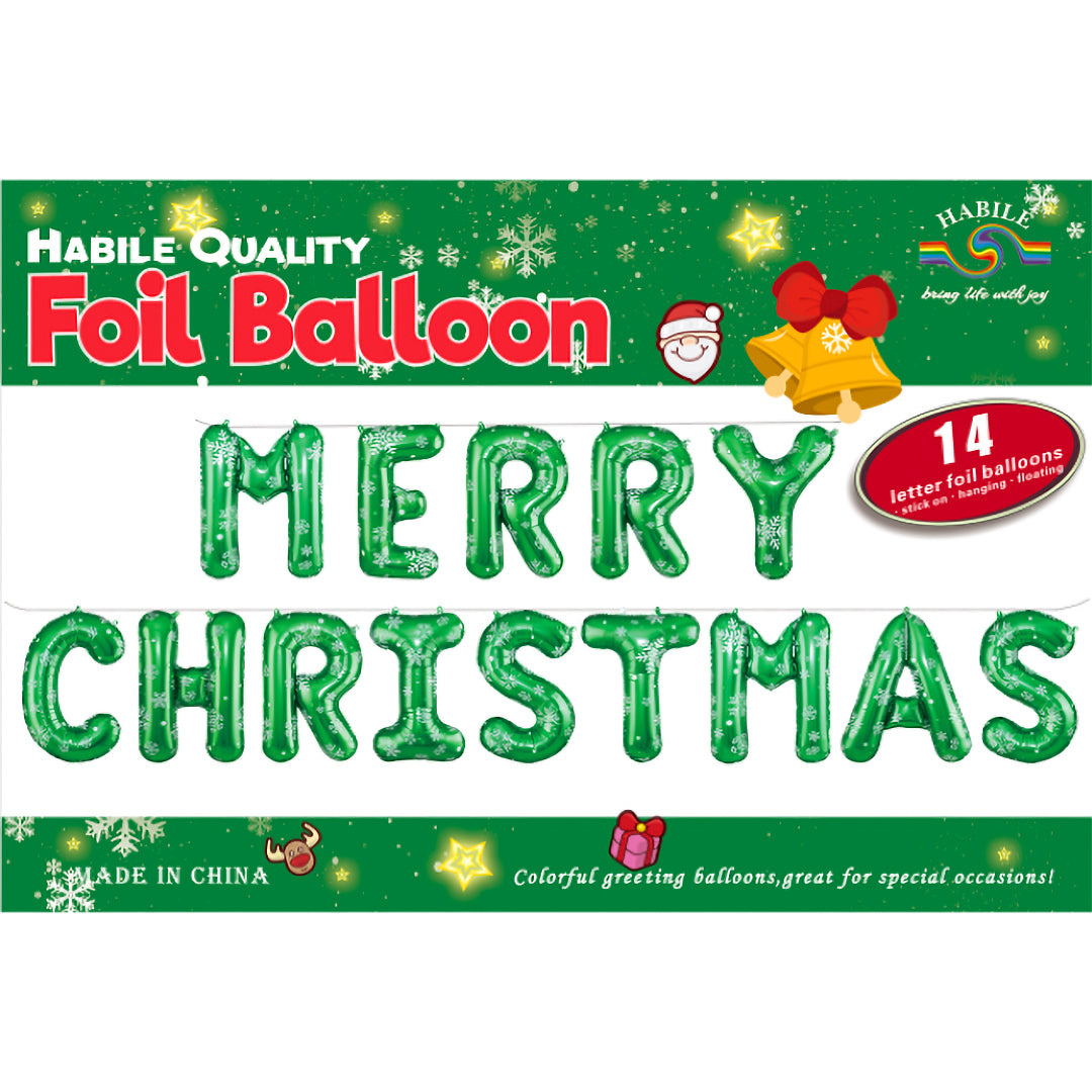PS-570 (1 set) 16 Inches Merry Christmas Balloon Set