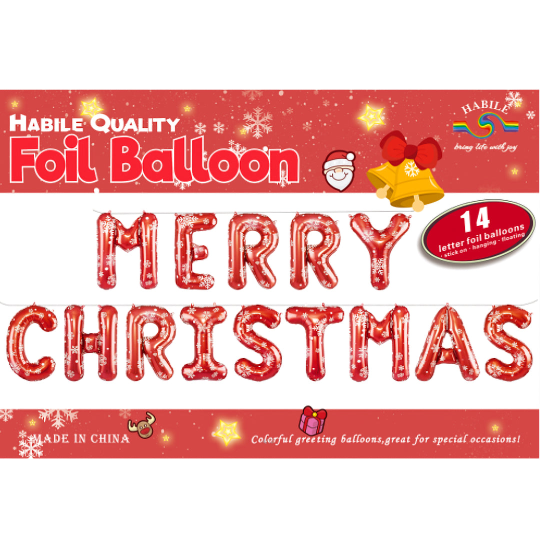 PS-570 (1 set) 16 Inches Merry Christmas Balloon Set