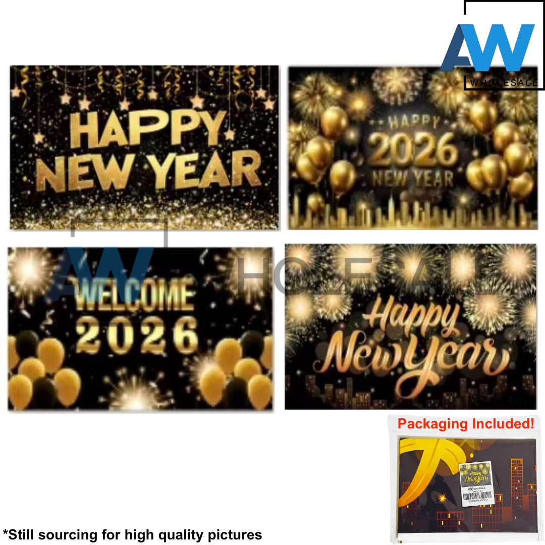PS-572 (1 pc) 100 x 75 Happy New Year Tarpulin