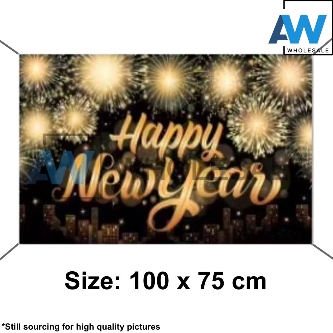 PS-572 (1 pc) 100 x 75 Happy New Year Tarpulin